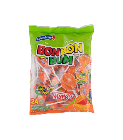 hard candy lollipop shell with a chewy bubble gum center