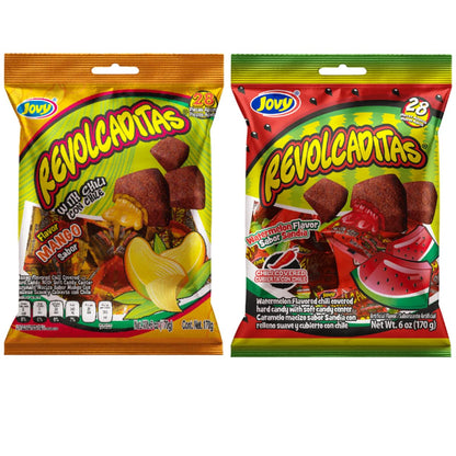 hard candy shell coated in chili powder for a sweet-and-spicy kick