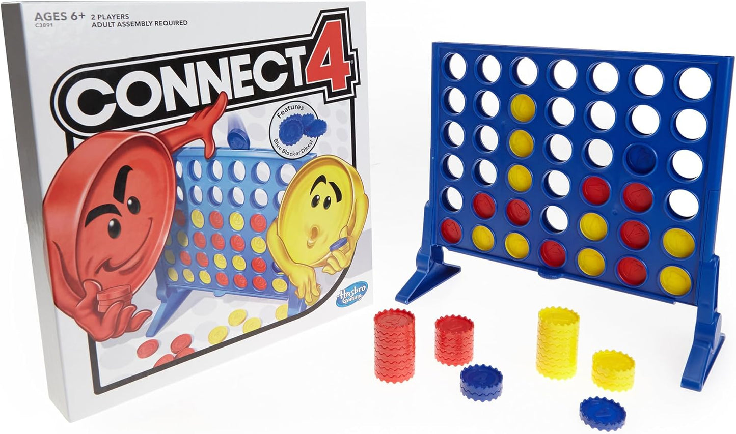 Hasbro Gaming Connect 4 Strategy Game for Kids Ages 6 and Up, Family Game Room Board for Two Players