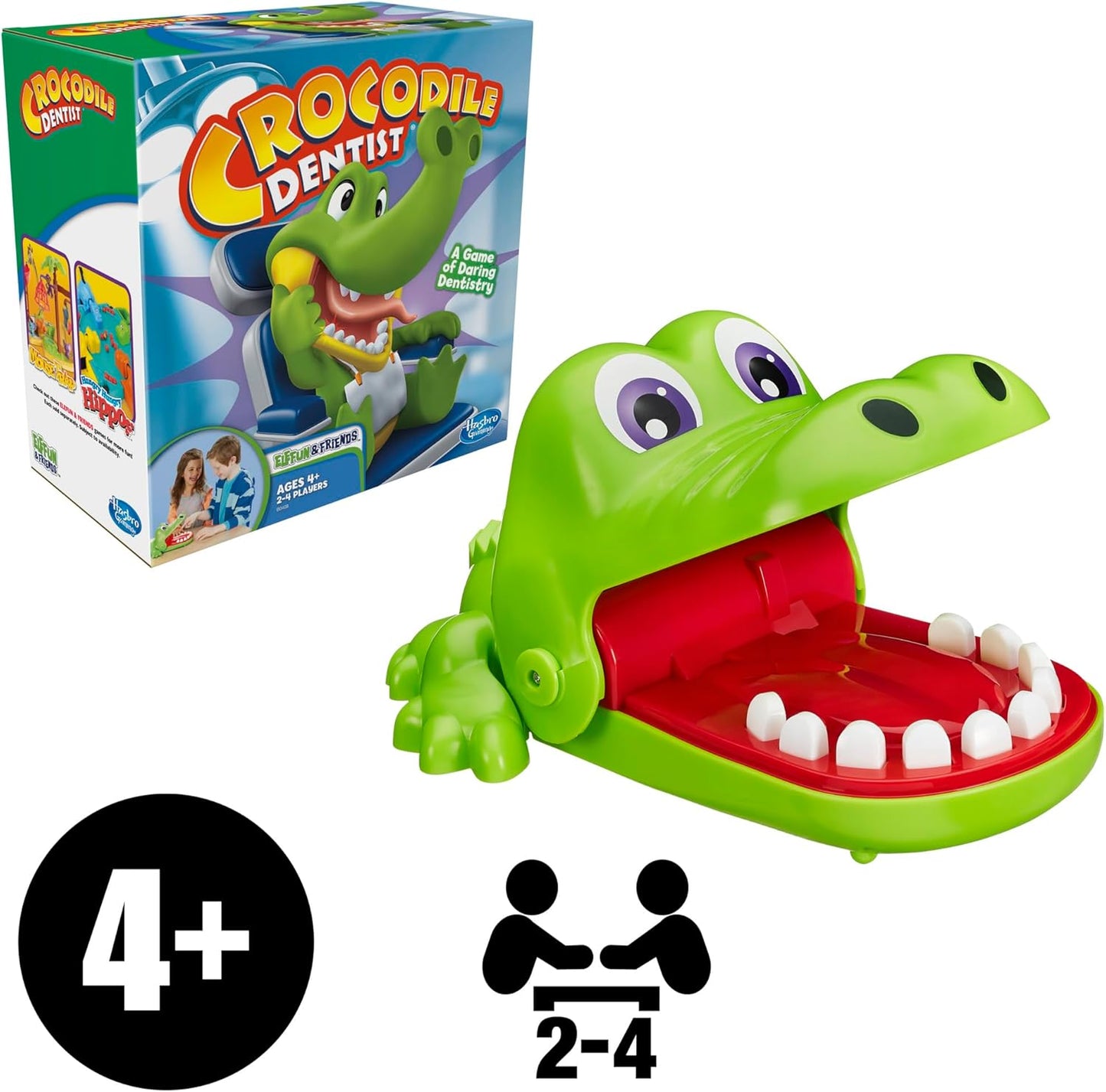 Hasbro Gaming Crocodile Dentist Kids Game – Safe Playroom Toy for Preschoolers, 2 to 4 Players