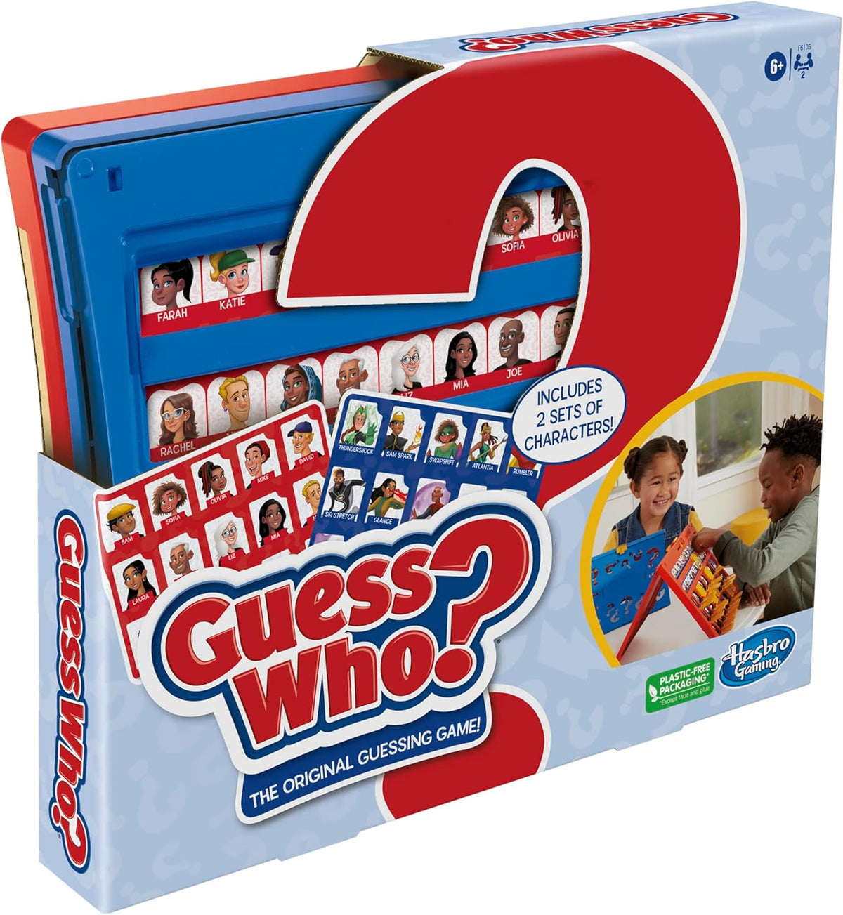 Hasbro Gaming Guess Who? Original – Thoughtful Kids Gift for Grandchildren, Replayable Board Game with Two Character Themes