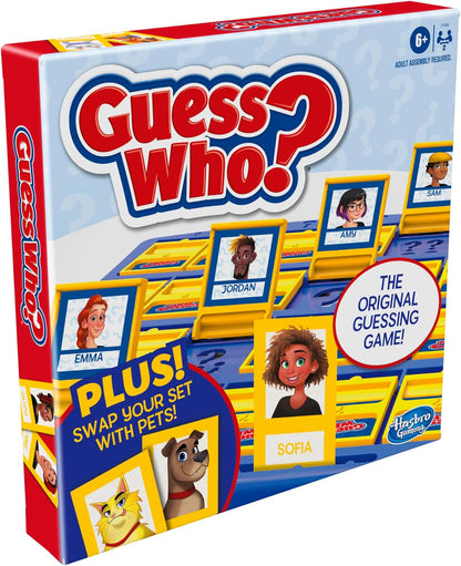 Hasbro Gaming Guess Who? People + Pets – Classic 2-Player Guessing Game for Kids Ages 6 and Up, Safe Screen-Free Playroom Activity
