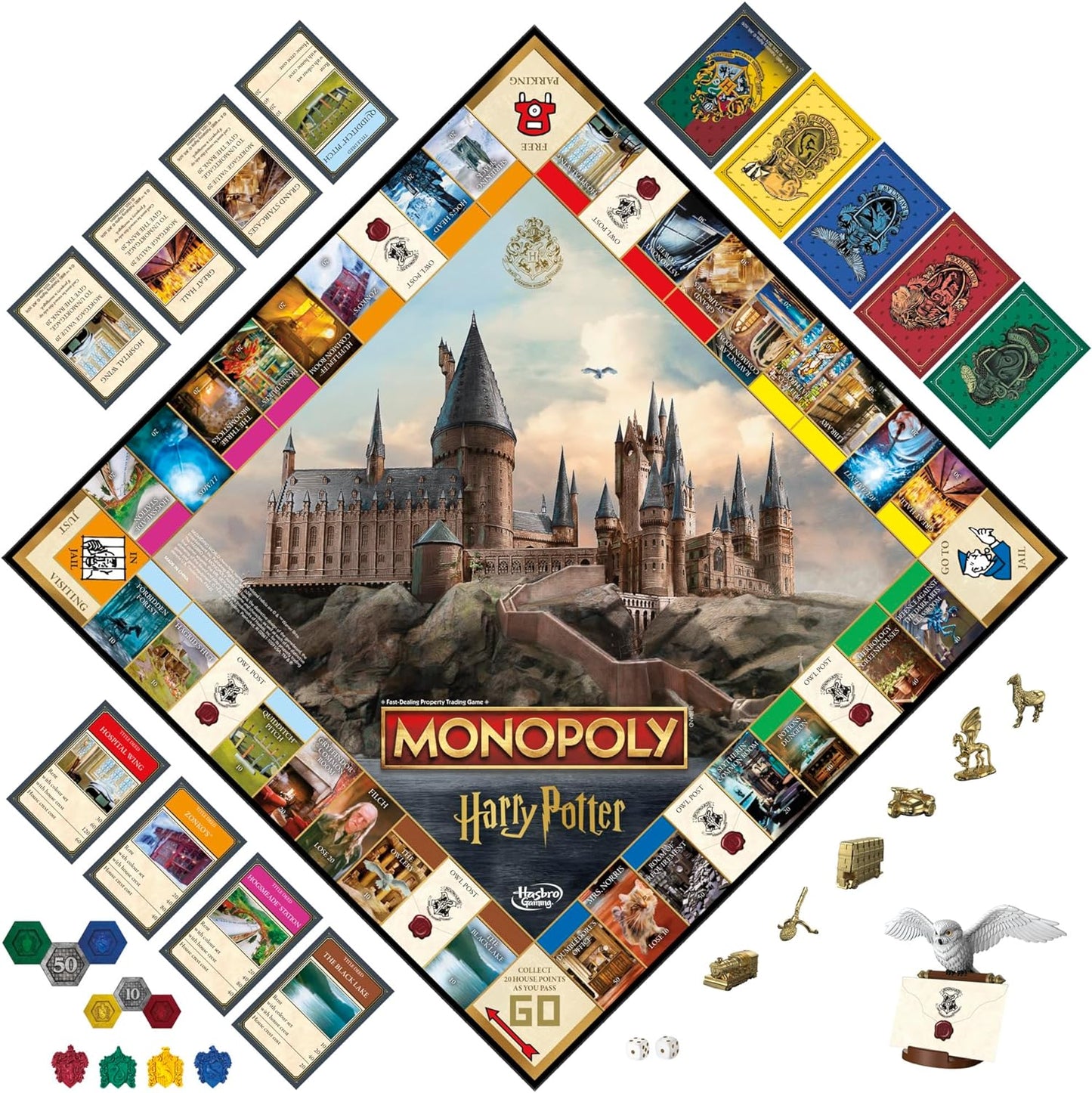 Hasbro Gaming Monopoly Harry Potter Edition Board Game – Safe and Screen-Free Indoor Activity for Kids' Bedrooms, 2 to 6 Players