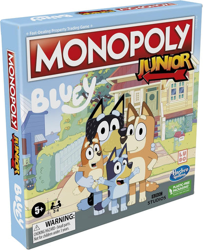 Hasbro Gaming Monopoly Junior Bluey Edition Board Game – Safe Playroom Activity for Kids Ages 5-8