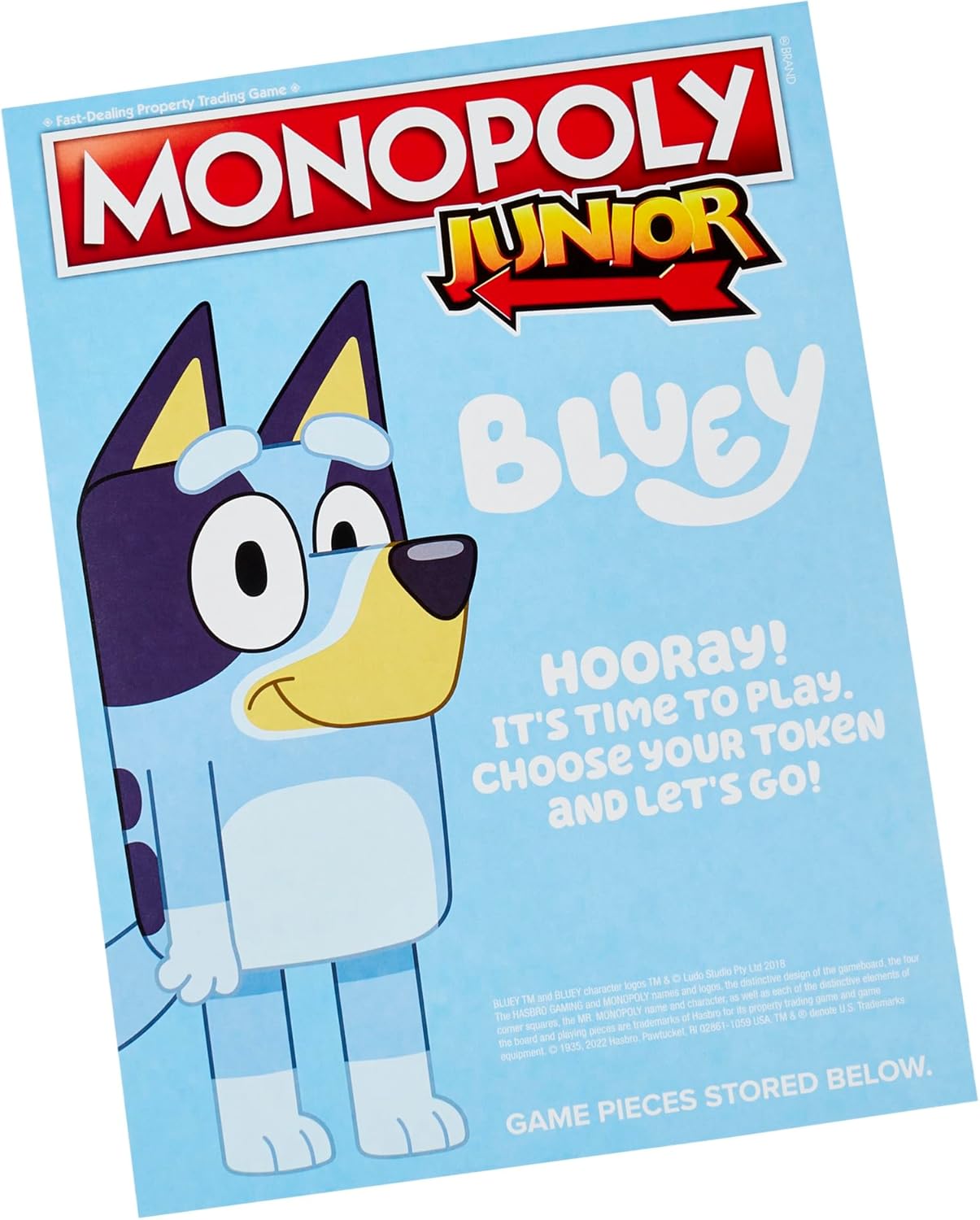 Hasbro Gaming Monopoly Junior Bluey Edition Board Game – Safe Playroom Activity for Kids Ages 5-8