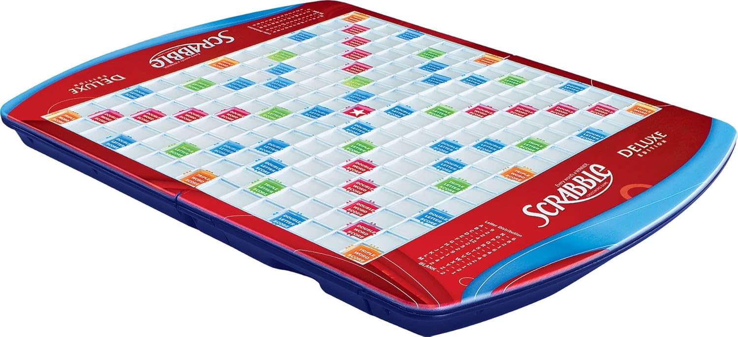 Hasbro Gaming Scrabble Deluxe Edition – Vocabulary and Critical Thinking Practice for Home Study Sessions