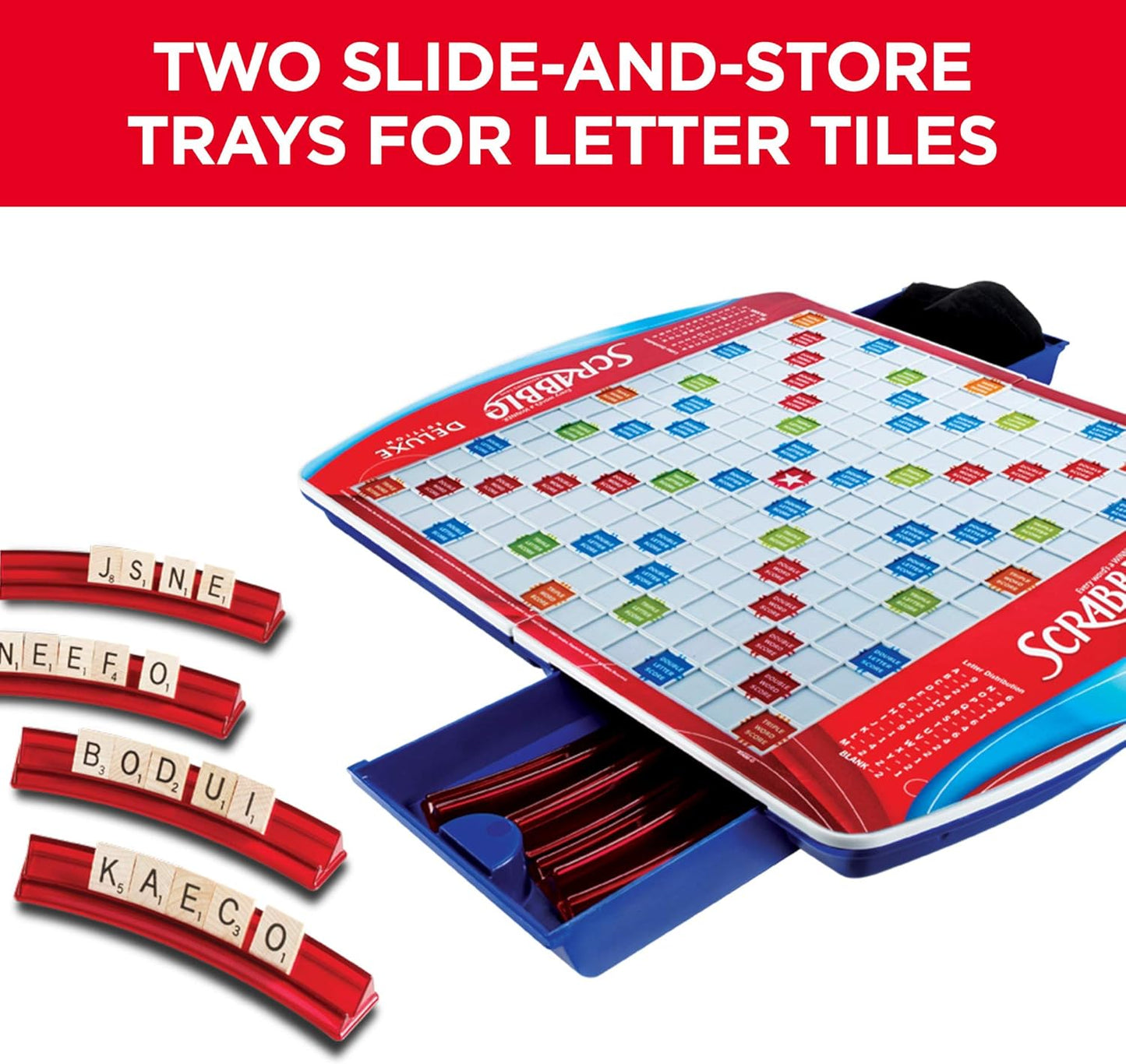 Hasbro Gaming Scrabble Deluxe Edition – Vocabulary and Critical Thinking Practice for Home Study Sessions