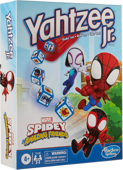 Hasbro Gaming Spidey and His Amazing Friends Yahtzee Jr. Marvel Edition Board Game – Screen-Free Indoor Activity for Preschoolers Ages 4+