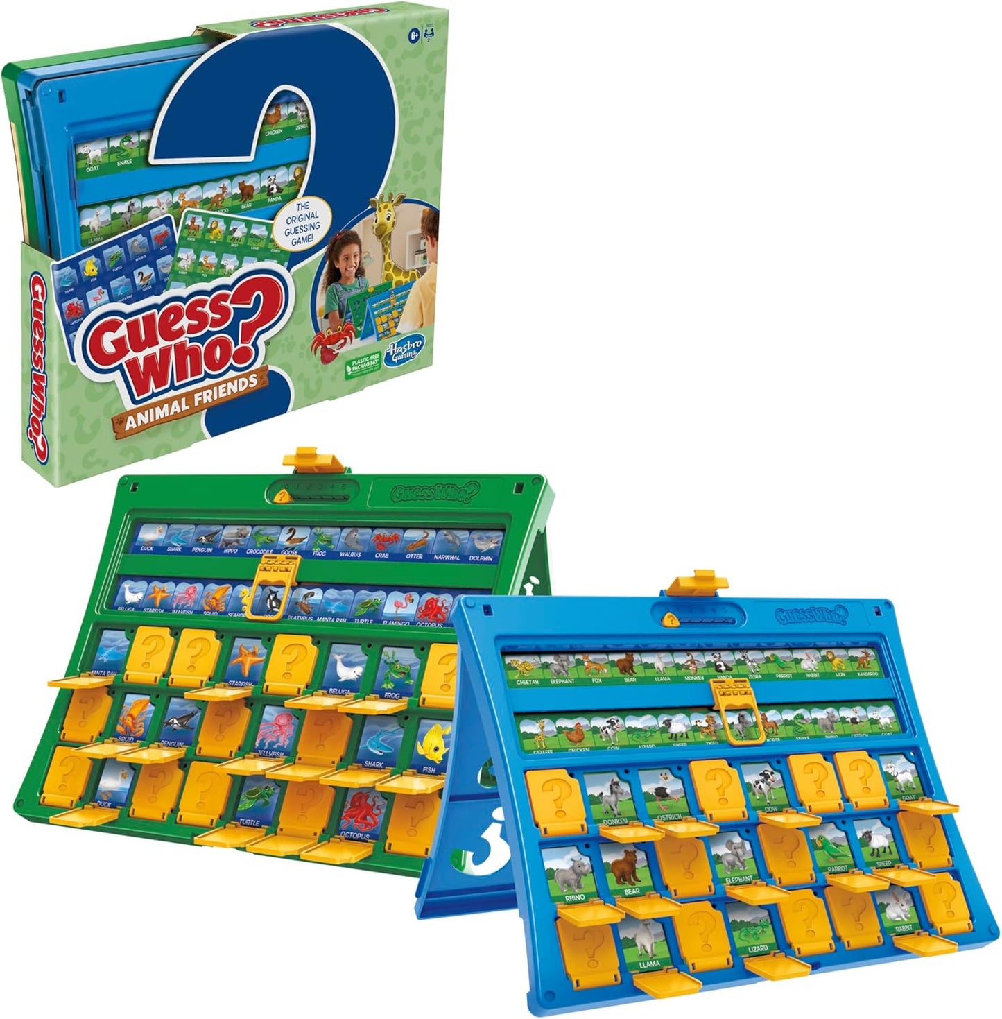 Hasbro Guess Who? Animal Friends – Safe Screen-Free Game for Kids Ages 6+ in Playroom and Bedroom