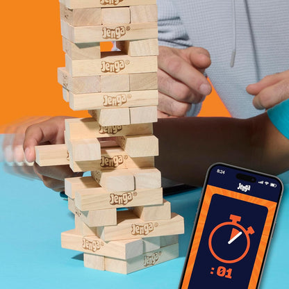 Hasbro Jenga Digital Die Game – Safe Indoor Family Game for Kids Ages 6+ and Playroom Stacking Fun