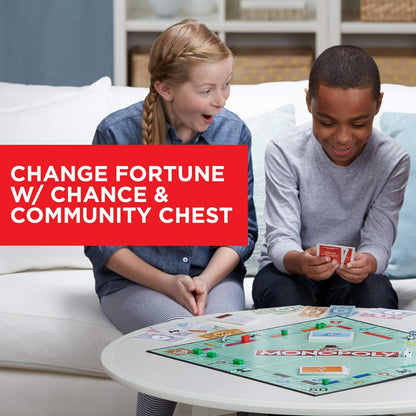 Hasbro Monopoly Family Board Game – Safe Screen-Free Entertainment for Playroom and Kids' Bedrooms, Ages 8+