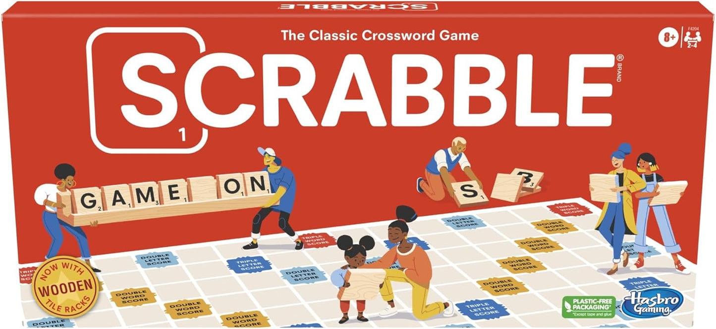 Hasbro Scrabble Board Game – Mindful Screen-Free Wind-Down Activity for Adults and Couples, 2-4 Players