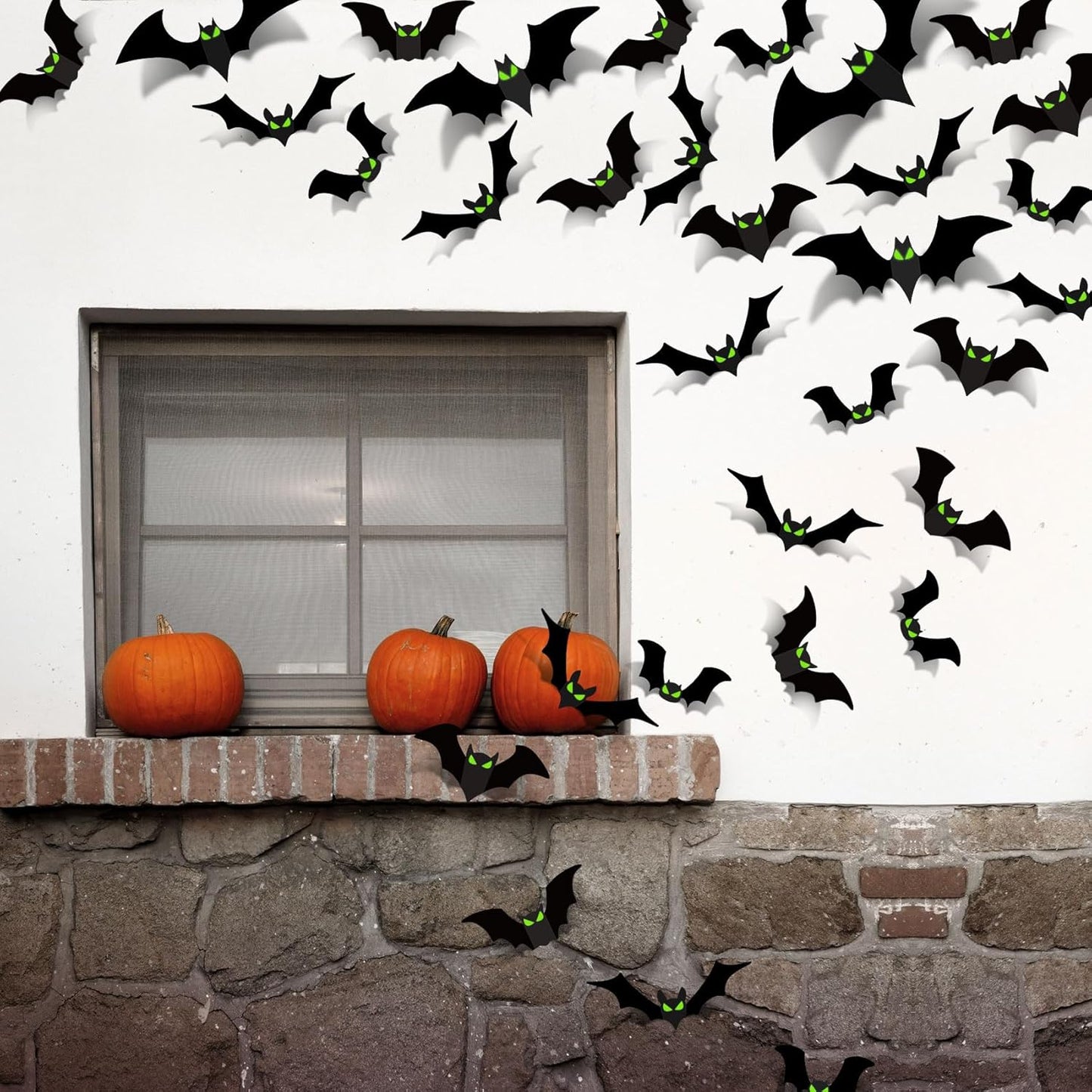 Haunted Hollow 3D Bat Wall Set – Gothic Living Room Accent Decor, Glow-in-the-Dark Spooky Statement Piece