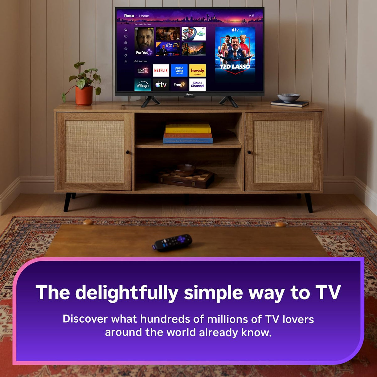 hdmi stick form factor powered directly from the tv with no external power brick