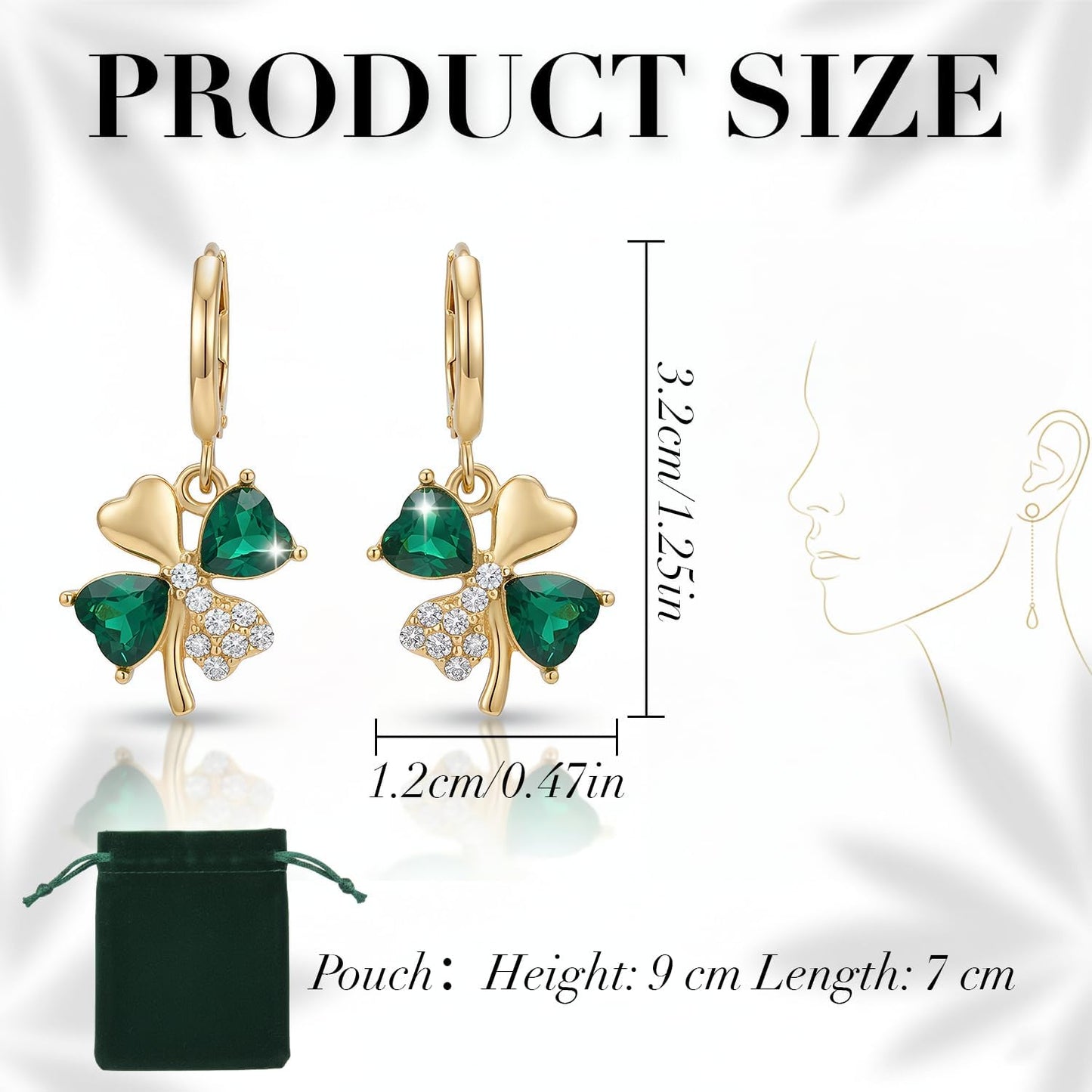 heart-shaped accent integrated with the clover design