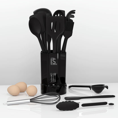 heat-blocking silicone handle with comfortable grip; fully dishwasher safe