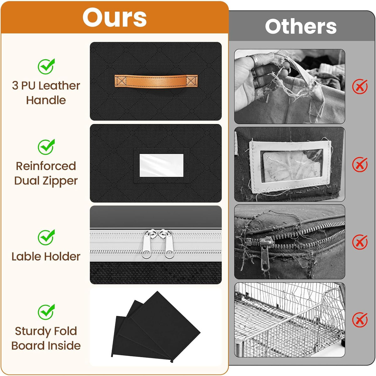 heavy-duty non-woven waterproof fabric with double-stitched edges and tear-resistant zippers