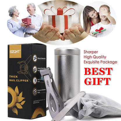 Heavy Duty Toenail Clippers for Seniors – Heartfelt Gift for Dad with Arthritis, Grooming Set for Aging Loved Ones