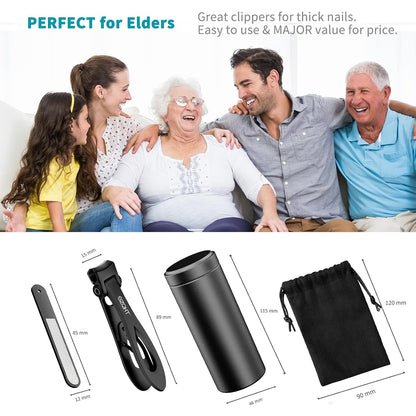 Heavy Duty Toenail Clippers for Seniors – Heartfelt Gift for Dad with Arthritis, Grooming Set for Aging Loved Ones