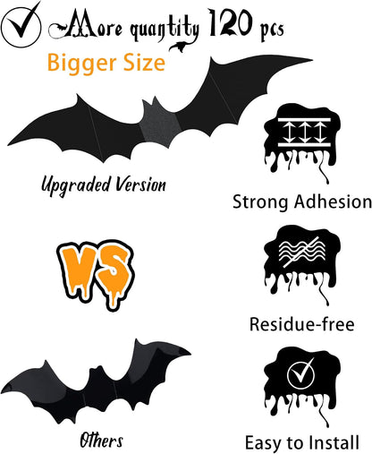 Heebie Jeebies Reusable Halloween Bat Stickers – Removable Adhesive Bats for Daycare & Toddler Room Decor