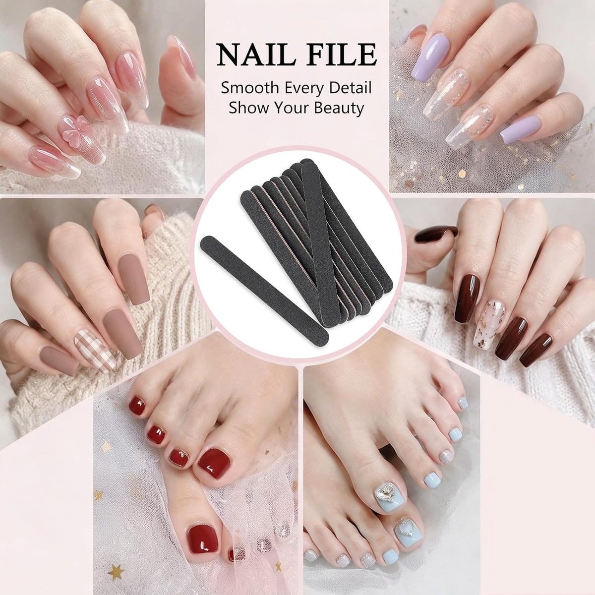HeeYaa Nail File Bulk Pack – Affordable Housewarming Gift Under Wrapped Kraft Paper, Salon Style