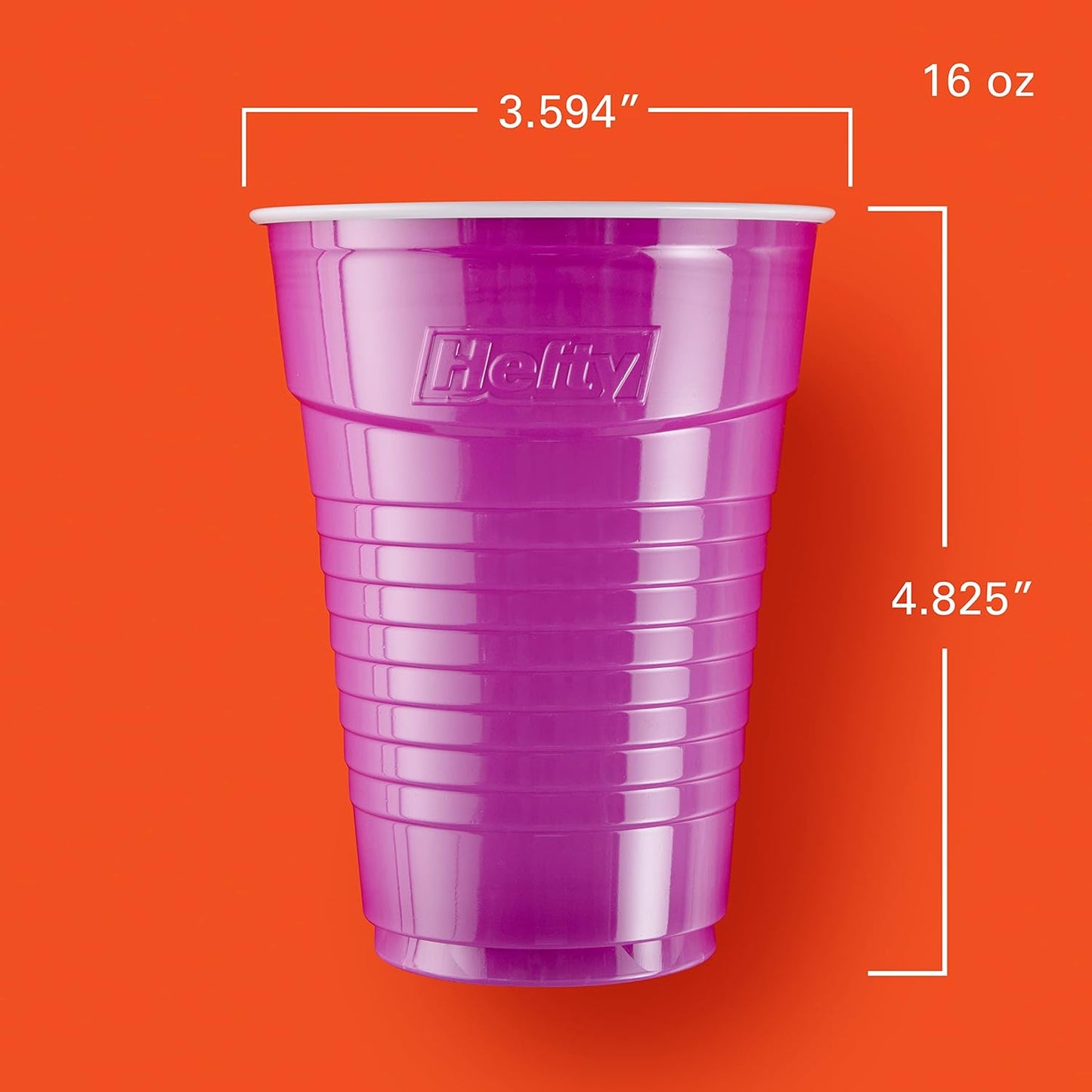 Hefty Party On Disposable Party Cups – Shatter Resistant Drinkware for Crowded Family Gatherings, Durable HIPS 76 Count
