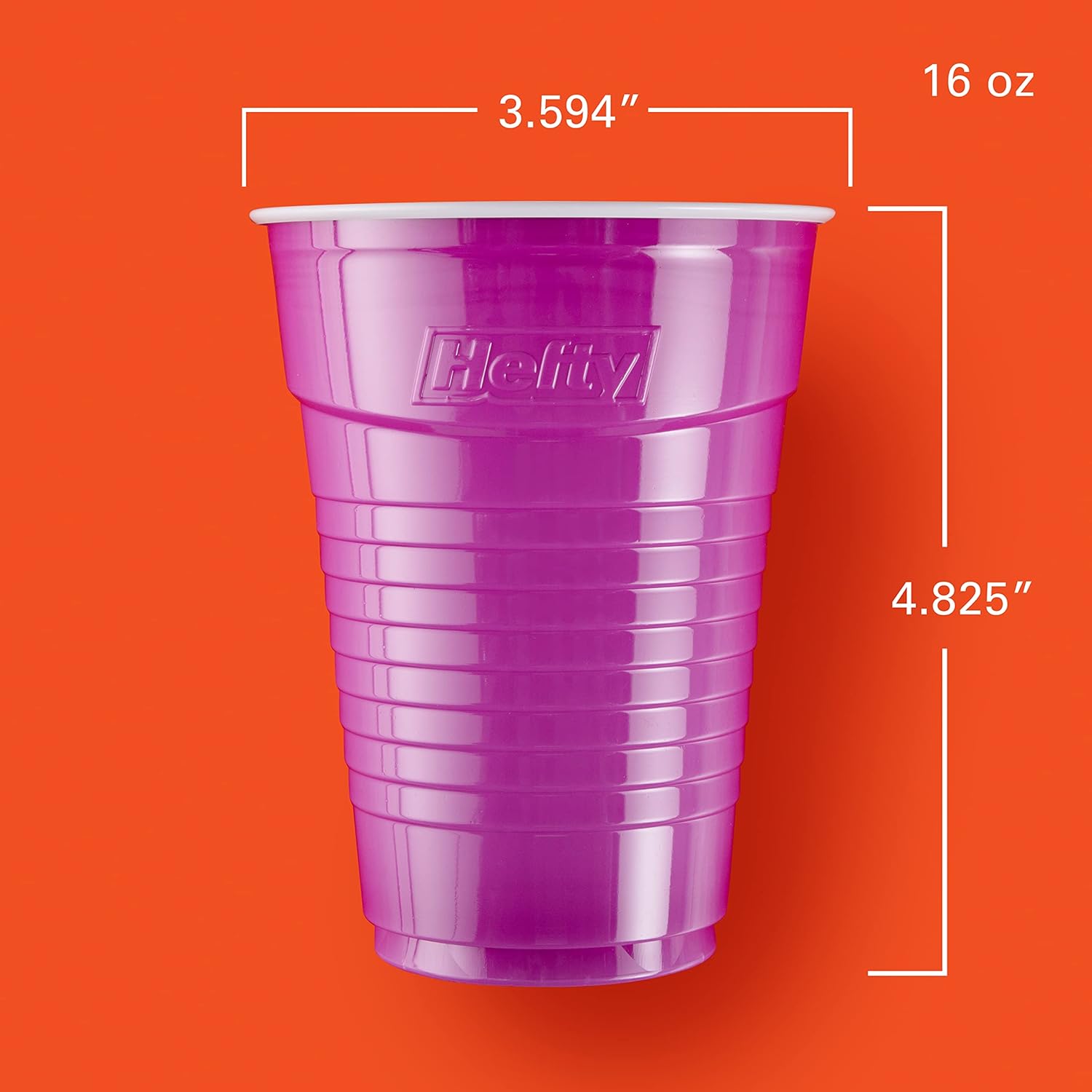 Hefty Party On Disposable Party Cups – Shatter Resistant Drinkware for Crowded Family Gatherings, Durable HIPS 76 Count