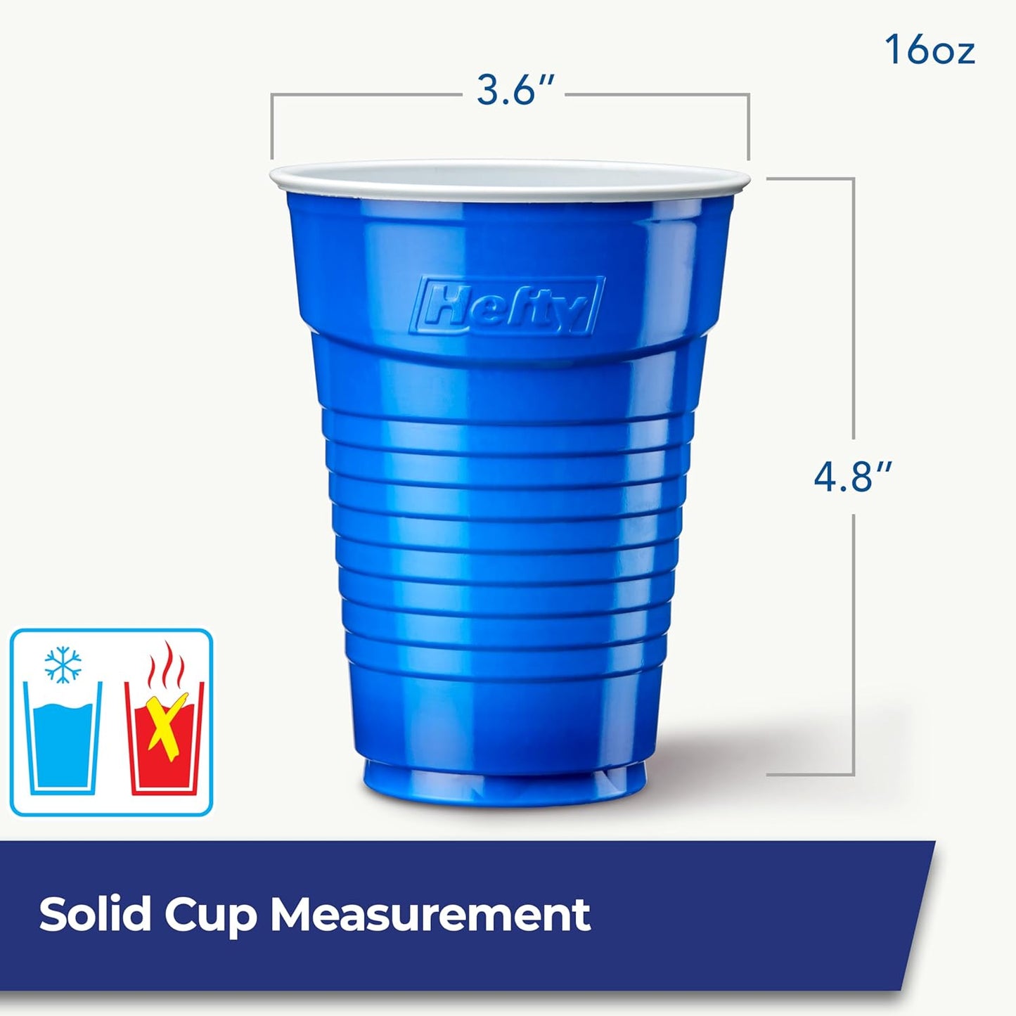 Hefty Party On Disposable Party Cups – Shatter Resistant Drinkware for Crowded Family Gatherings, Durable HIPS 76 Count
