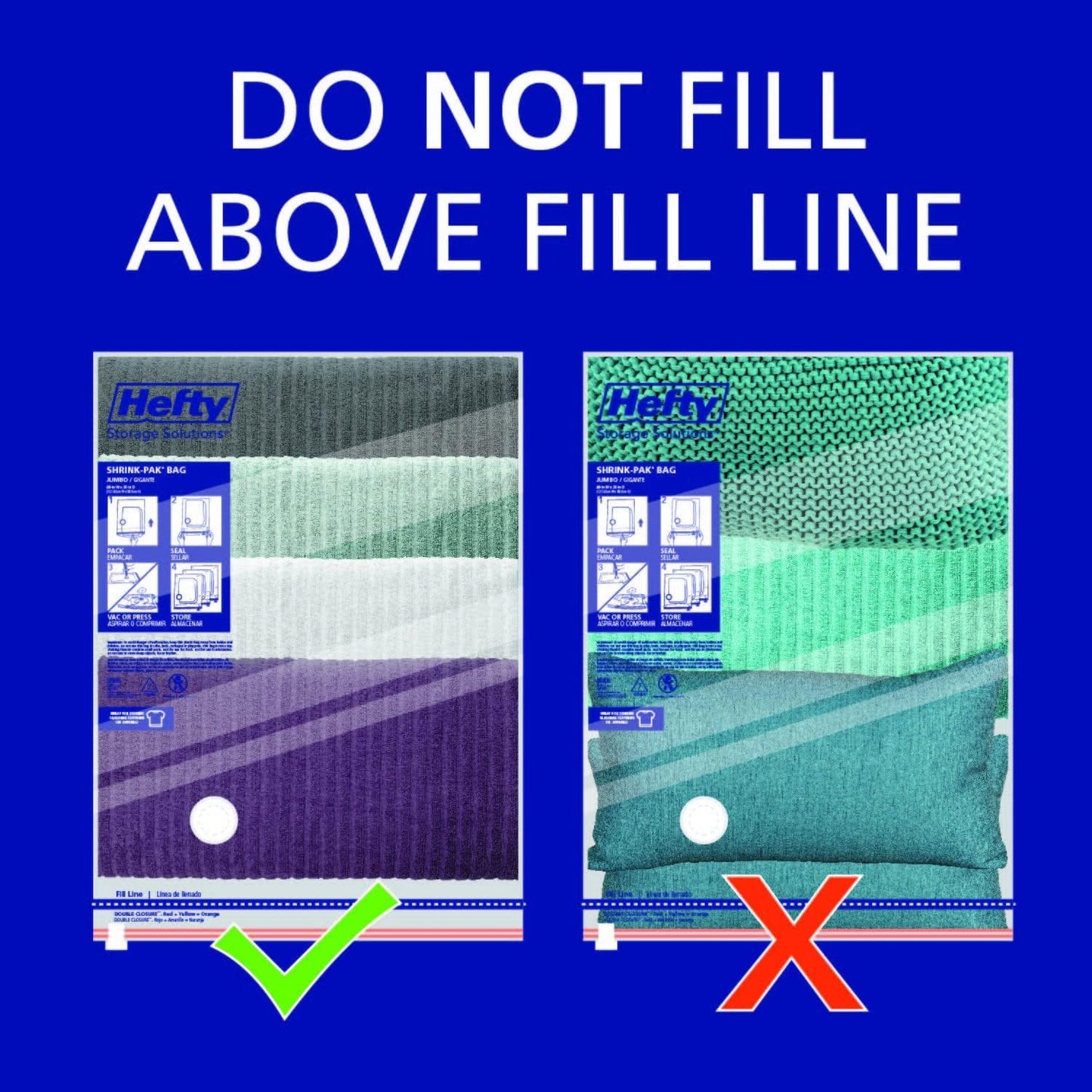 Hefty Shrink-Pak Reusable Vacuum Bags for Capsule Wardrobes, Reduce Clothing Volume in a Neutral Bedroom