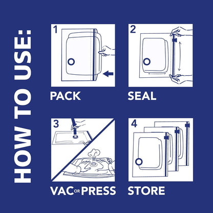 Hefty Shrink-Pak Reusable Vacuum Bags for Capsule Wardrobes, Reduce Clothing Volume in a Neutral Bedroom
