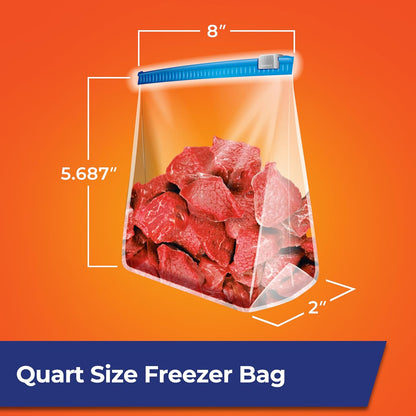 Hefty Slider Quart Freezer Bags – Travel-Sized Freezer Storage for Hotel Mini-Fridges and Overnight Stays