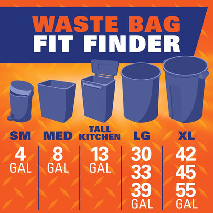 Hefty Strong 13 Gallon White Trash Bags – Focus-Friendly Disposal for Study and Work From Home Setups, 120 Ct