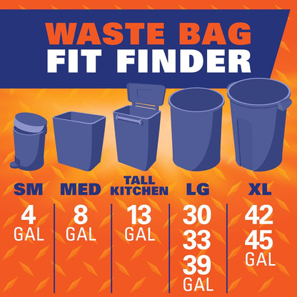 Hefty Strong Drawstring Garbage Bags – Simple, Streamlined Liners for an Intentional Home, 33 Gallon