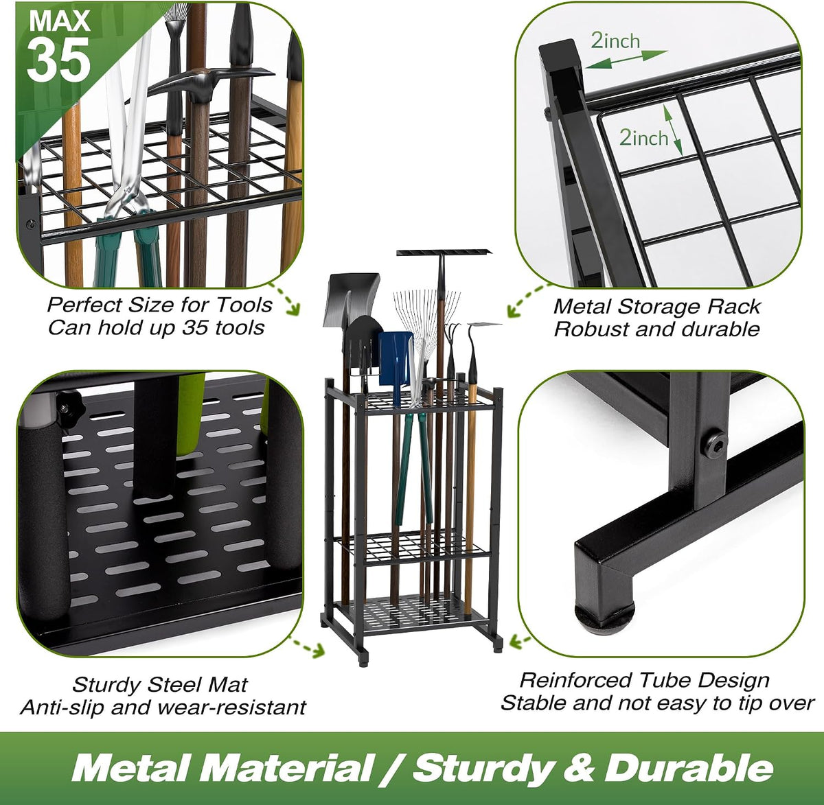 height-adjustable feet for stability on uneven ground