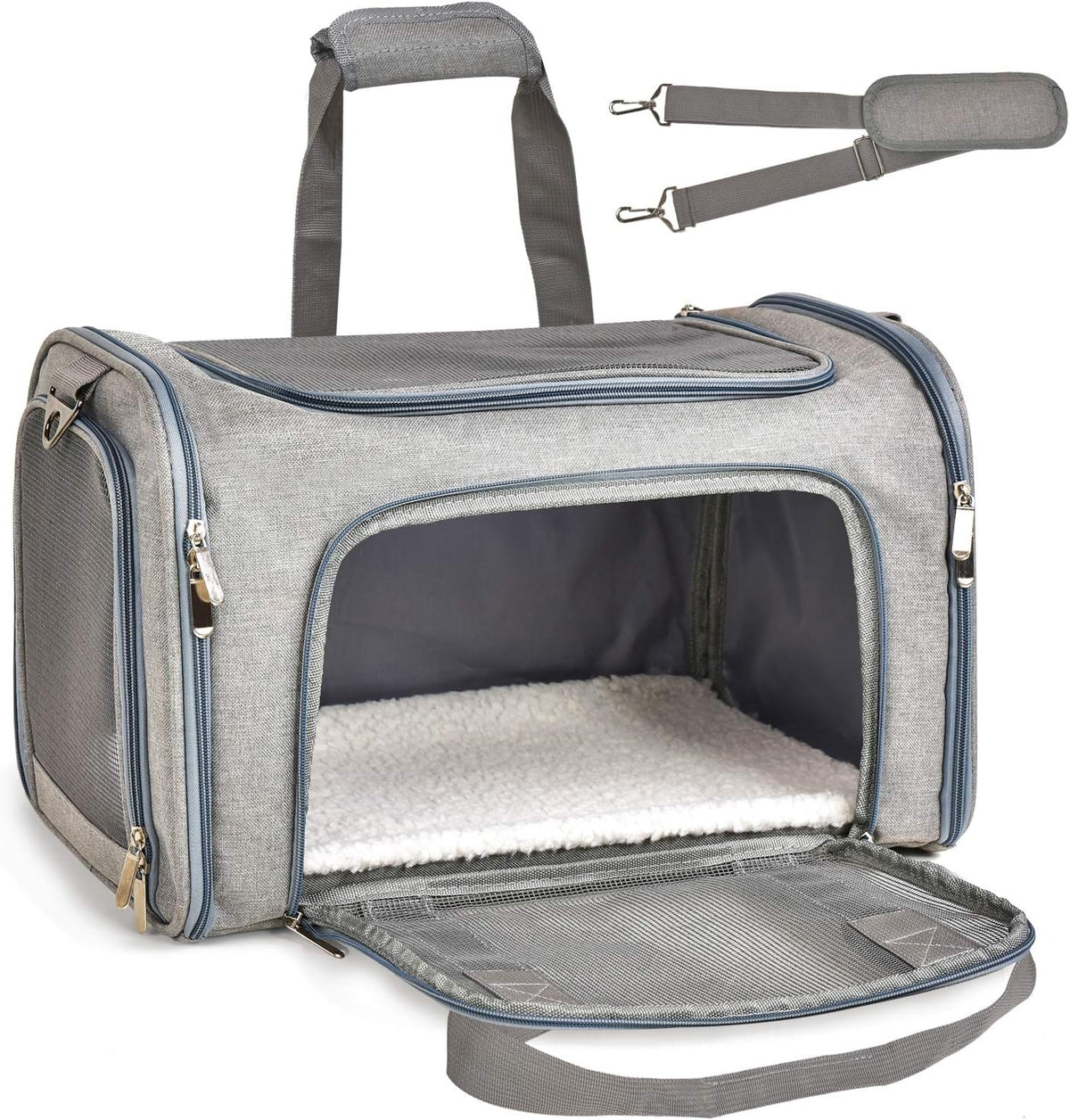 Henkelion Pet Carrier – Safety-First Soft-Sided Travel Bag for Small Dogs and Cats Under 15 lbs