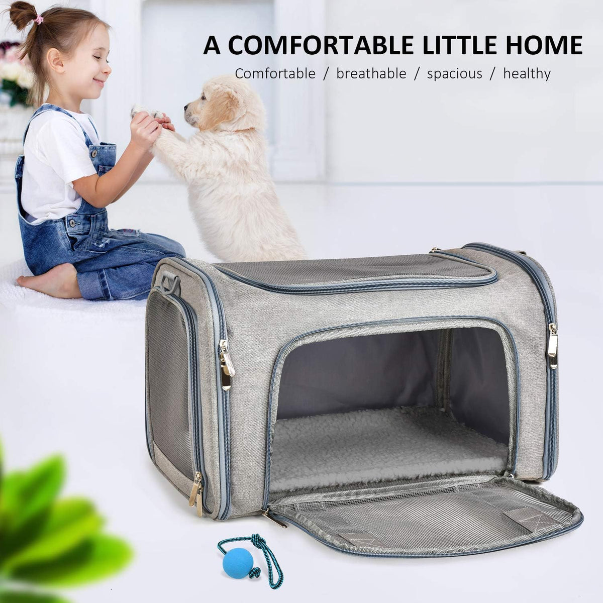 Henkelion Pet Carrier – Safety-First Soft-Sided Travel Bag for Small Dogs and Cats Under 15 lbs