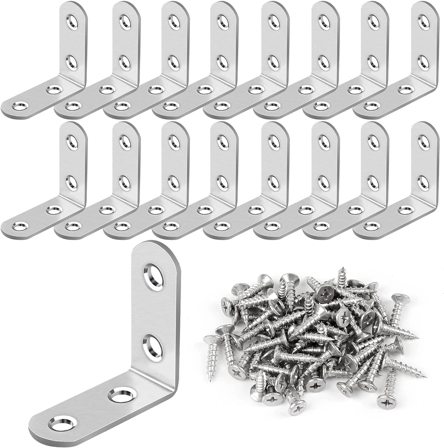HENSUN Stainless Steel Corner Brace – Living Room Shelf Hardware, Black Finish Brackets for Cabinets and Bookcases