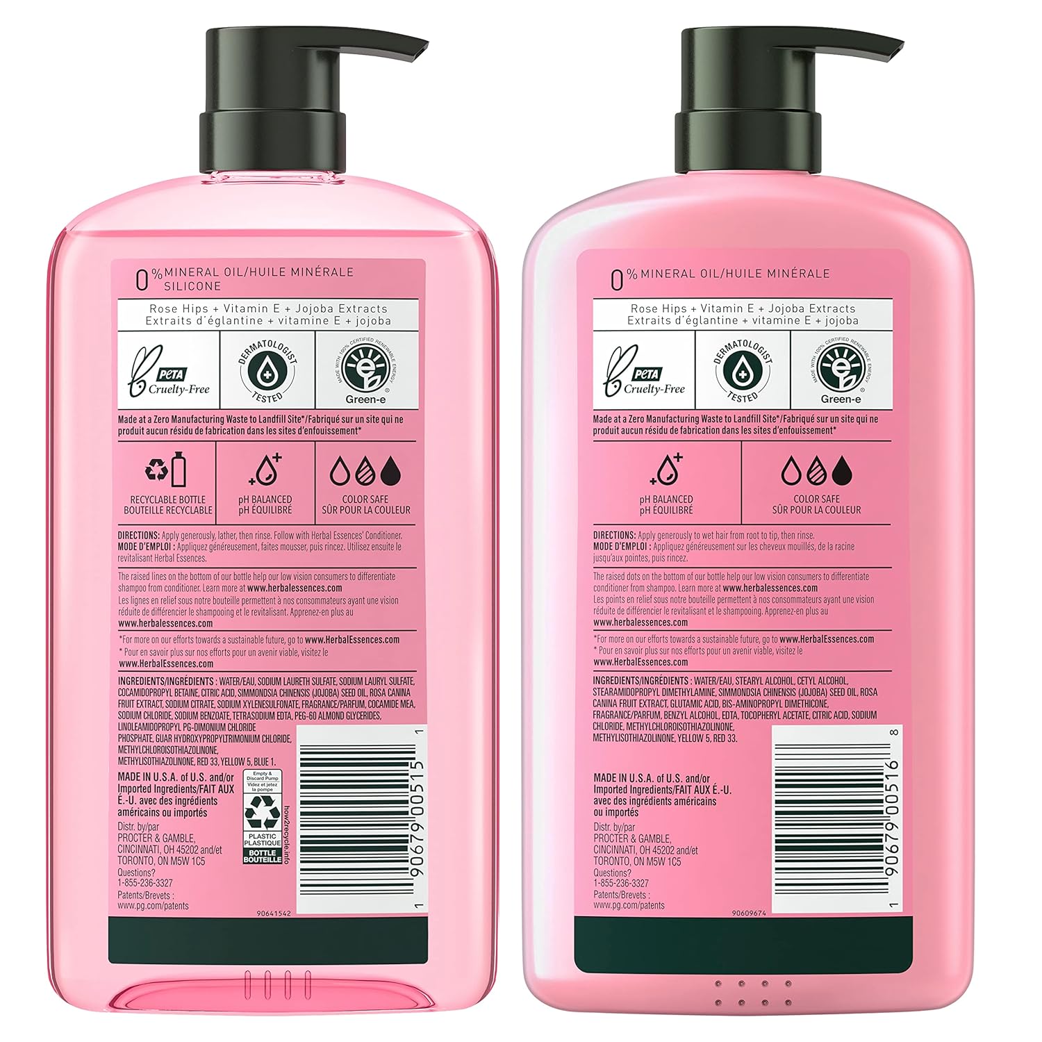 Herbal Essences Rose Hips Shampoo and Conditioner Set – Dermatologist-Tested, Paraben-Free Hair Care for Sensitive Scalps