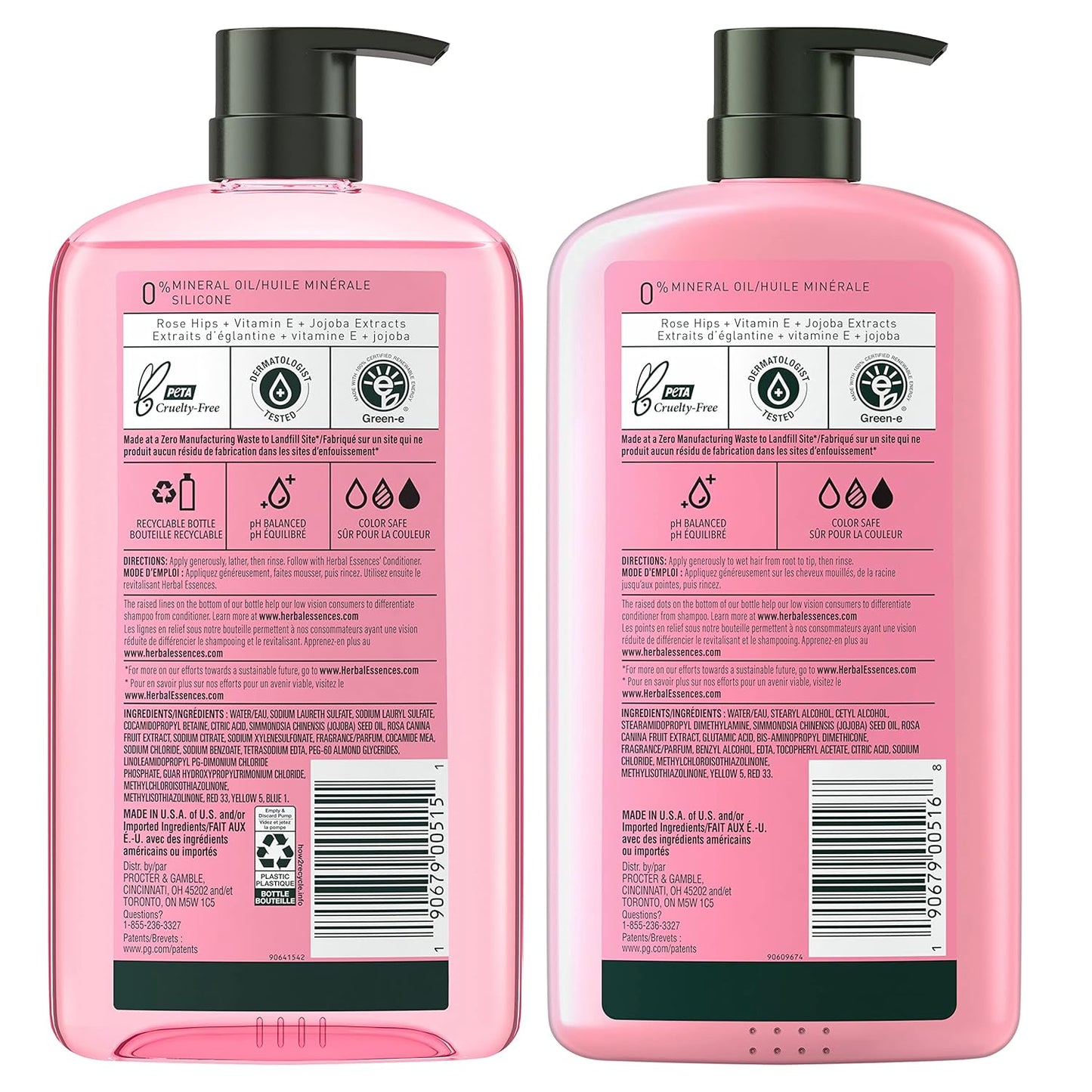 Herbal Essences Rose Hips Shampoo and Conditioner Set – Dermatologist-Tested, Paraben-Free Hair Care for Sensitive Scalps