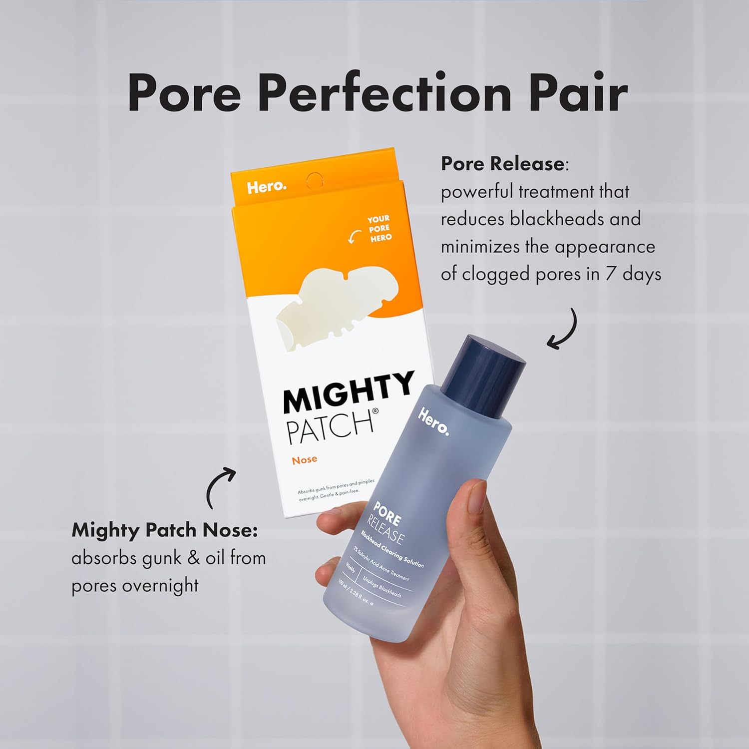 Hero Cosmetics Mighty Patch Nose Dermatologist Approved Pimple Patches, Allergy Tested Formula Safe for Sensitive Skin