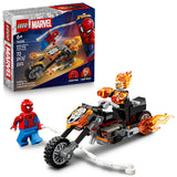 LEGO Spider-Man and Ghost Rider Action Set – Safe Pretend Play Alternative to High-Speed Toys, Compatible with All LEGO Pieces