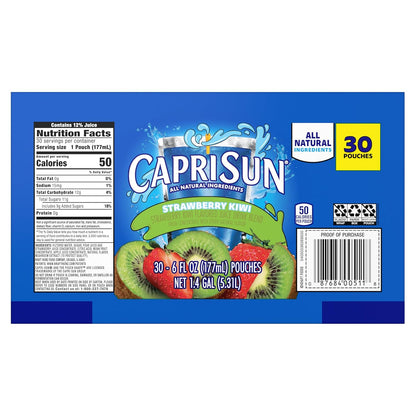Hi-C Pokemon Strawberry Kiwi Pouches – Lower-Sugar Lunch Drink for Health-Conscious Families, 30 Pack