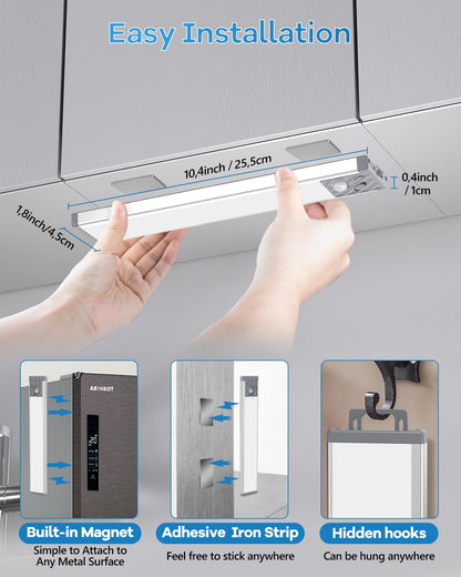 HIBOITEC Warm White Motion Light – Cozy Bedroom Closet Ambiance, Rechargeable Slim LED Bar 2-Pack