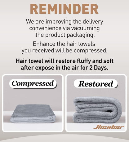Hicober Microfiber Hair Towel Wrap – Post-Shower Self-Care Ritual for Curly and Long Hair, 3-Pack