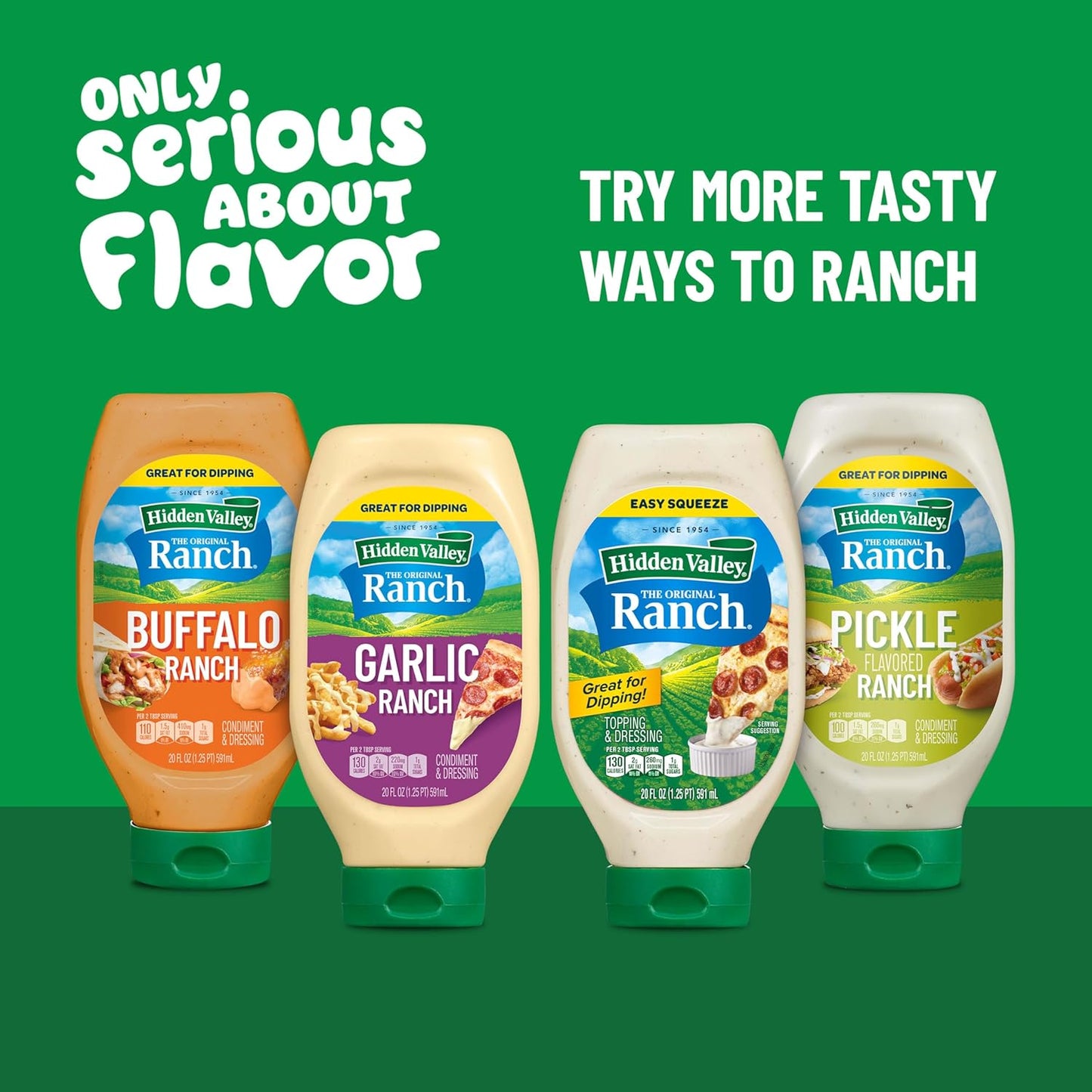 Hidden Valley Easy Squeeze Ranch – Mess-Free Family Table Dressing for Kids, 20 Ounce