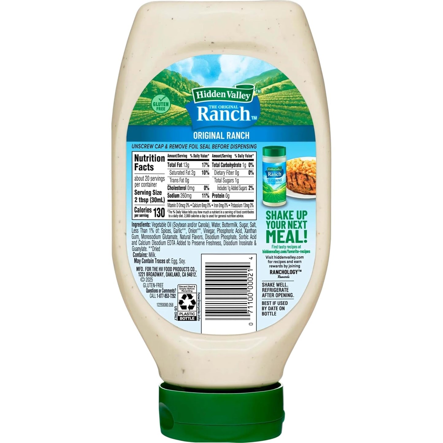 Hidden Valley Easy Squeeze Ranch – Mess-Free Family Table Dressing for Kids, 20 Ounce