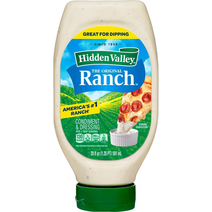 Hidden Valley Easy Squeeze Ranch – Mess-Free Family Table Dressing for Kids, 20 Ounce