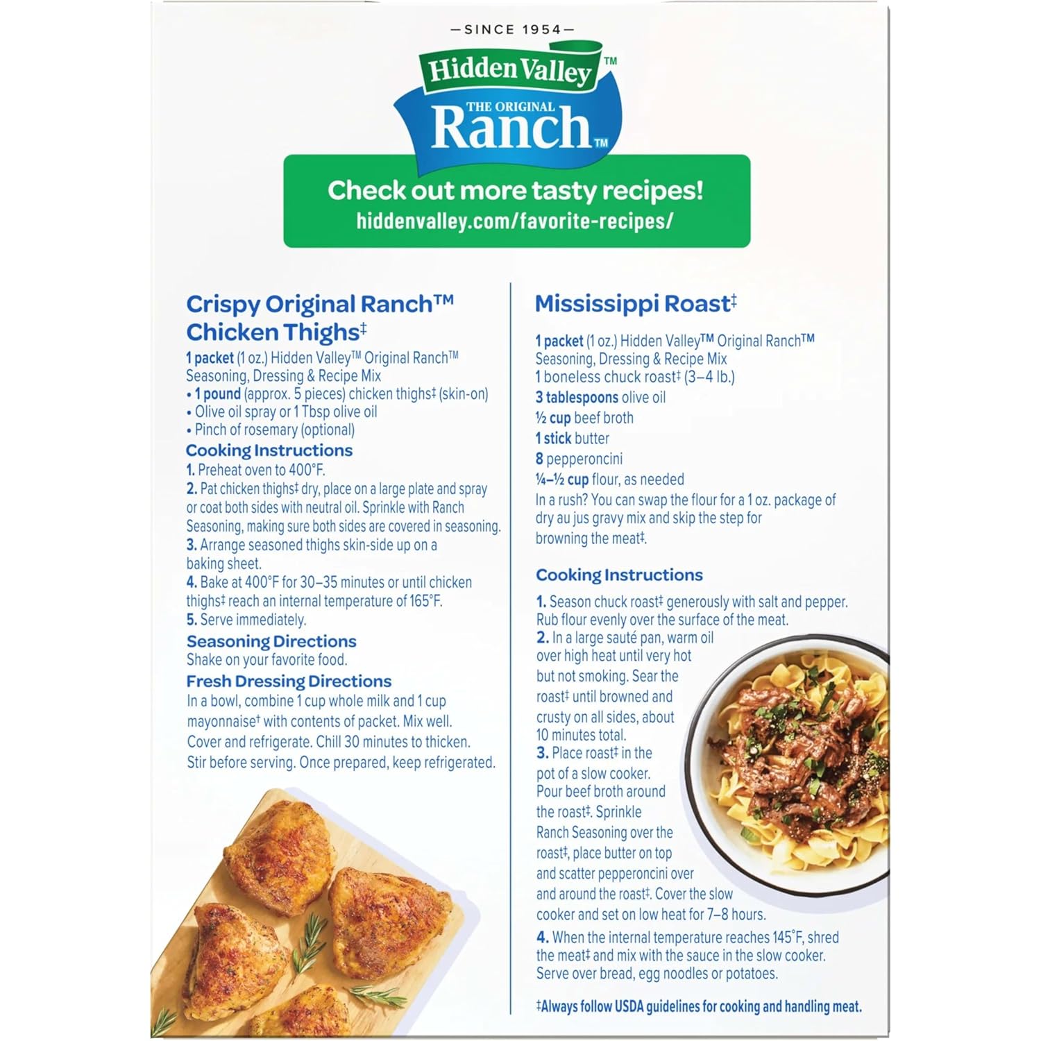 Hidden Valley Original Ranch Dry Mix 1-Ounce Packets – One-Step Meal Prep Shortcut for Pasta Salad, Tacos, and Lunch Boxes