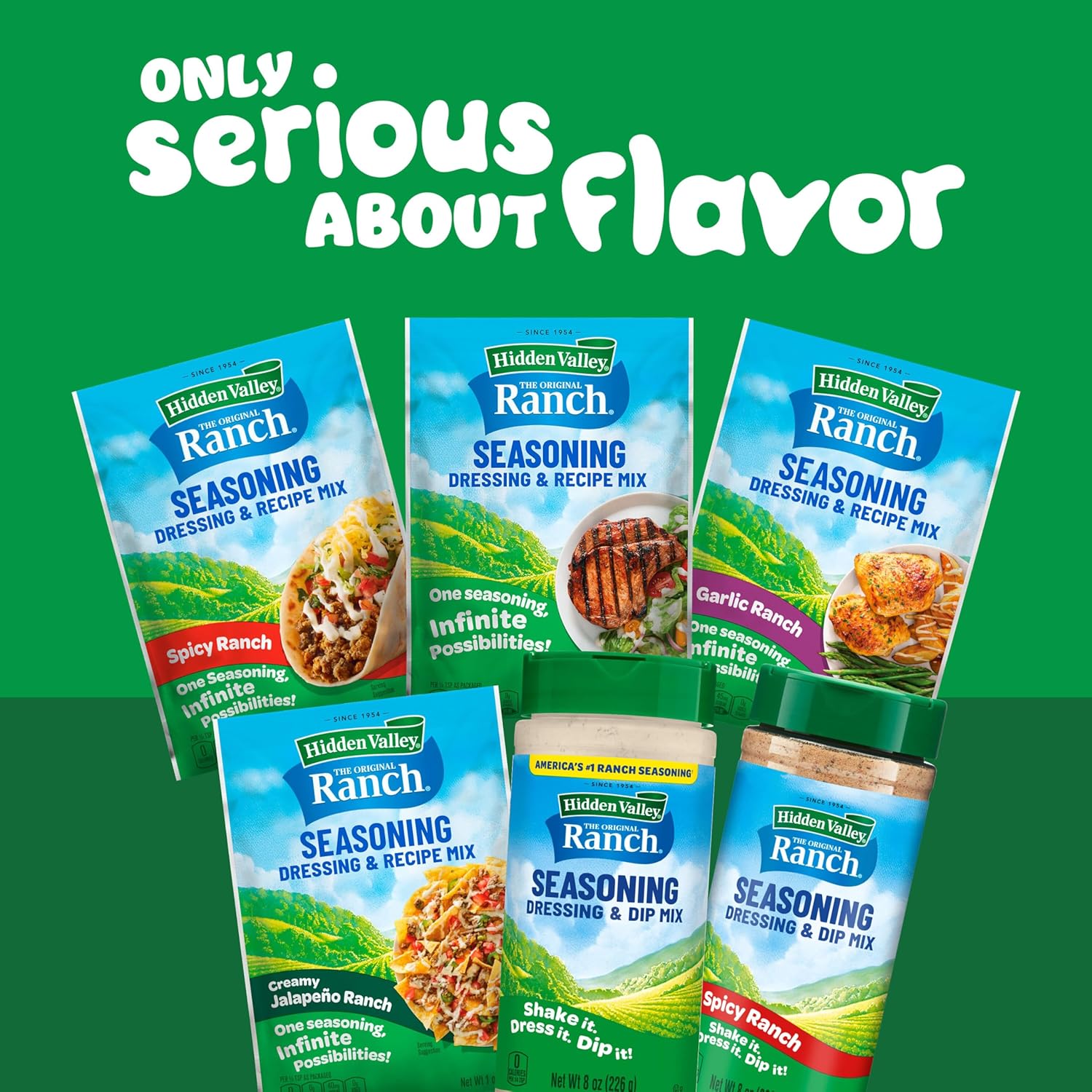 Hidden Valley Original Ranch Seasoning Mix - Quick Weeknight Helper for Picky Eaters and Busy Parents, 8 oz Canister