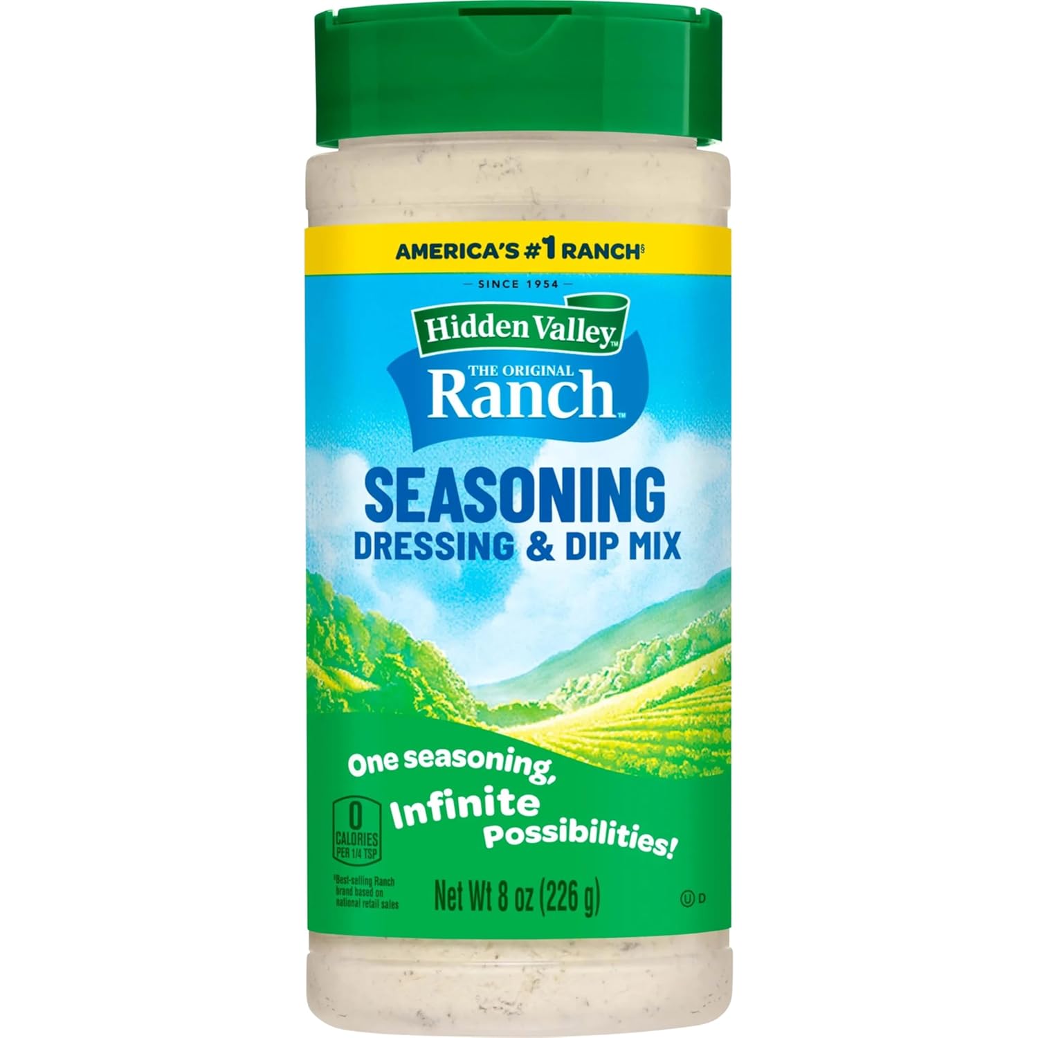 Hidden Valley Original Ranch Seasoning Mix - Quick Weeknight Helper for Picky Eaters and Busy Parents, 8 oz Canister